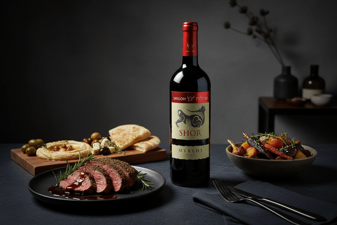 Vino Tinto Shiloh Shor Merlot 750ml | La Elegancia Aterciopelada de Judea | Tacto Sedoso, Notas de Ciruela Madura y Final Sofisticado - La Cava