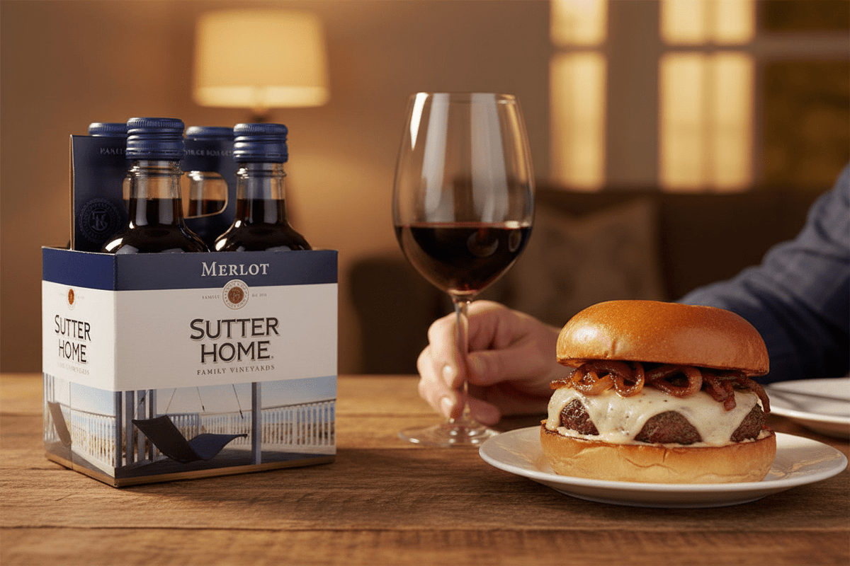 Vino Tinto Sutter Home Merlot pack 4 botellines de 187 ml - La Cava