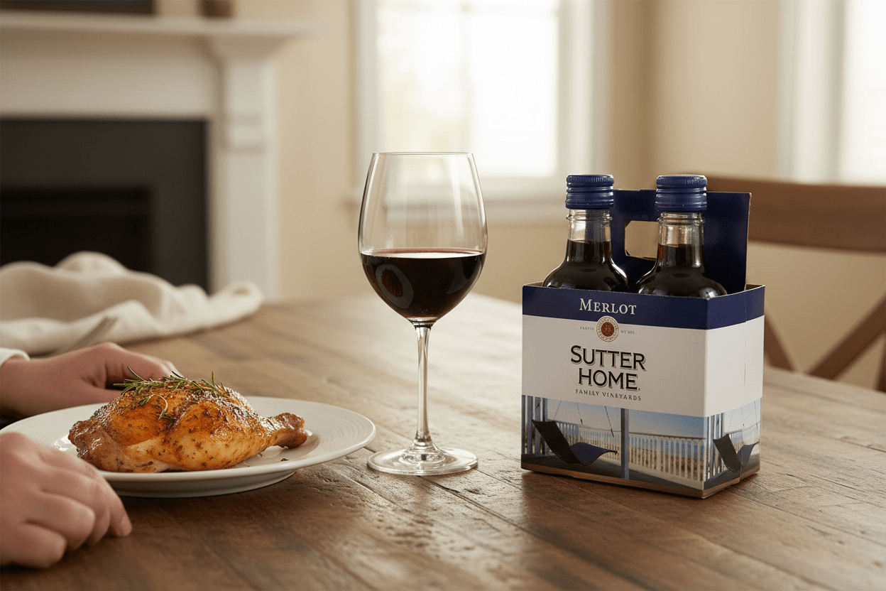 Vino Tinto Sutter Home Merlot pack 4 botellines de 187 ml - La Cava
