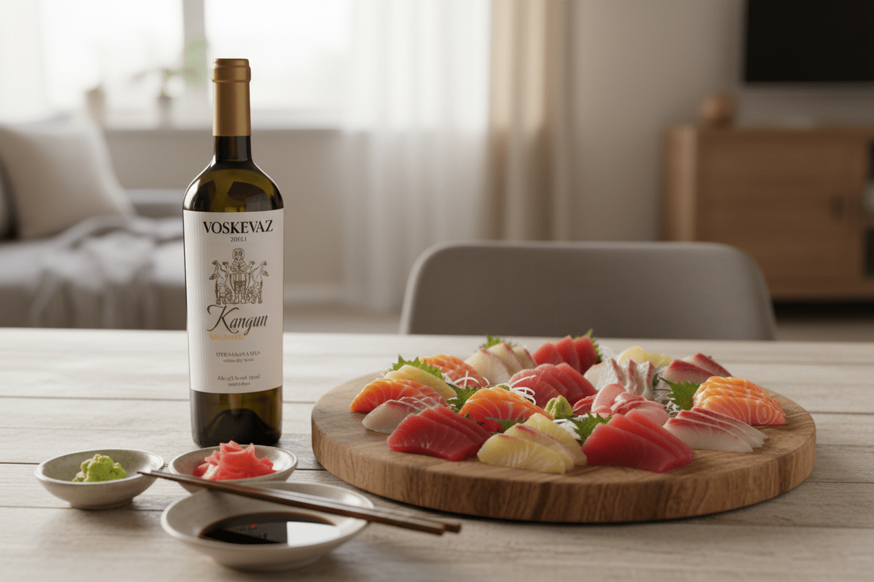Vino Tinto Voskevaz Kangun White Dry - Vino de Armenia - La Cava