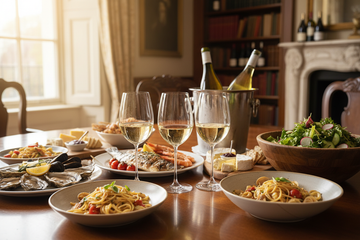 Vinos blancos listos para disfrutas junto con alguna comida que haga maridaje