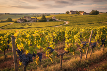 Vinos de Borgoña en francia con uvas