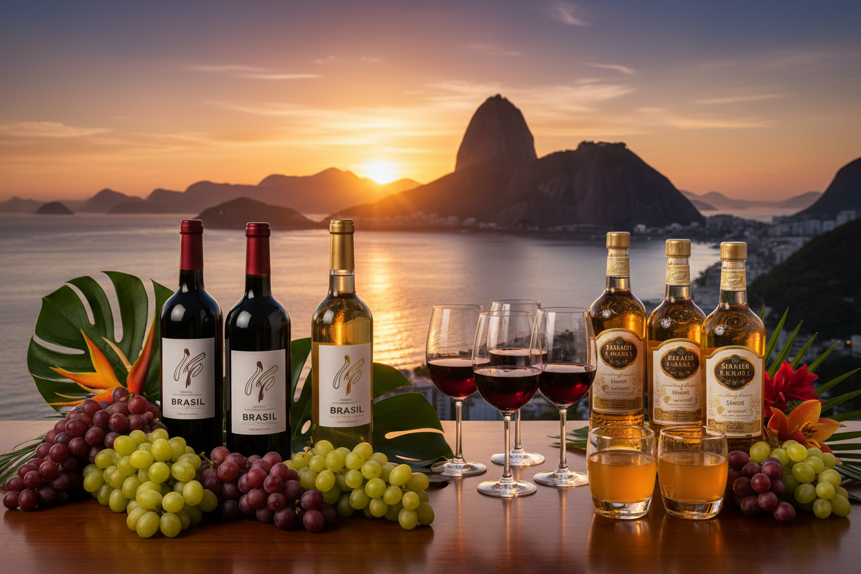 vinos y licores de brasil con montaña pan de azúcar de fondo en Rio de Janeiroslider_item_HiMBLA